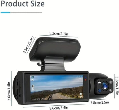 Dash Cam Front & Rear, Cardvr Video Dash, 1 Count Mini Dash Cam for Car with 32GB SD Card, 3.16 Inch IPS Screen 1080P HD Camera with Dual Lens