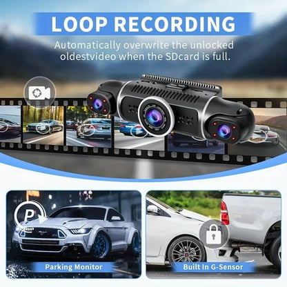 4 Channel Dash Cam Front and Rear Inside Back 360° FHD 2K Dash Camera for Cars, WiFi, GPS, G-Sensor, WDR 24/7 Parking Mode, 170° Wide Angle, Loop Recording, Night Vision, APP, with 64GB Card