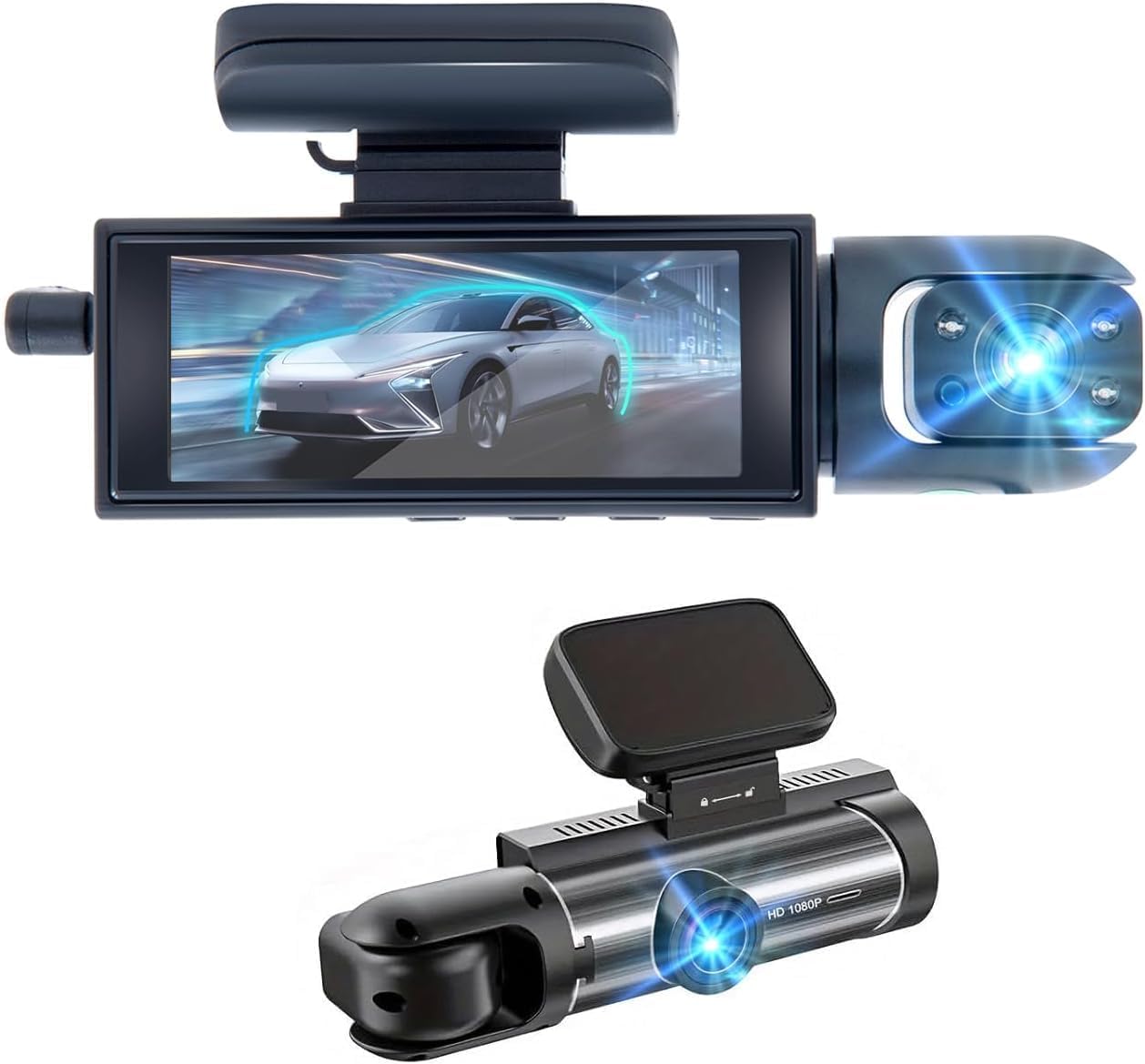 1080P Dash Camera Front and Inside,Dashcams for Cars with IR Night Vision Loop Recording G-Sensor 24Hr Parking (1080 P Front and Inside)