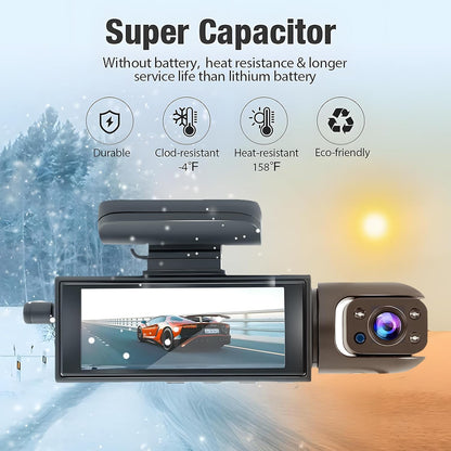 1080P Dash Camera Front and Inside,Dashcams for Cars with IR Night Vision Loop Recording G-Sensor 24Hr Parking (1080 P Front and Inside)