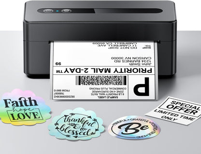 Bluetooth Thermal Label Printer, 300DPI 4X6 Shipping Label Printer for Small Business, Wireless Thermal Printer